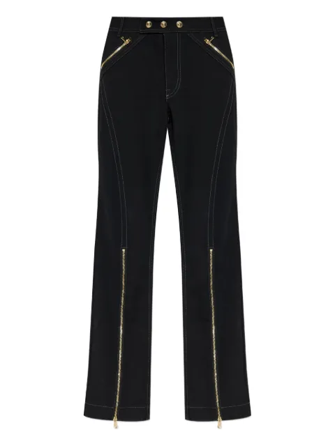 Versace Jeans Couture zip-detail topstitched denim jeans Black 79HAB56MDT037