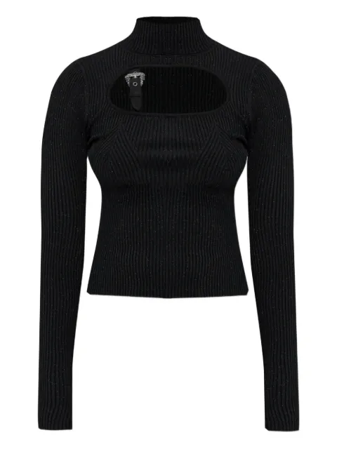 Versace Jeans Couture buckle-detail ribbed sweater Black 79HAFM16CMH23