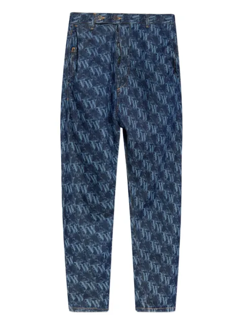 Vivienne Westwood monogram-pattern tapered jeans Blue 3902000XW014I