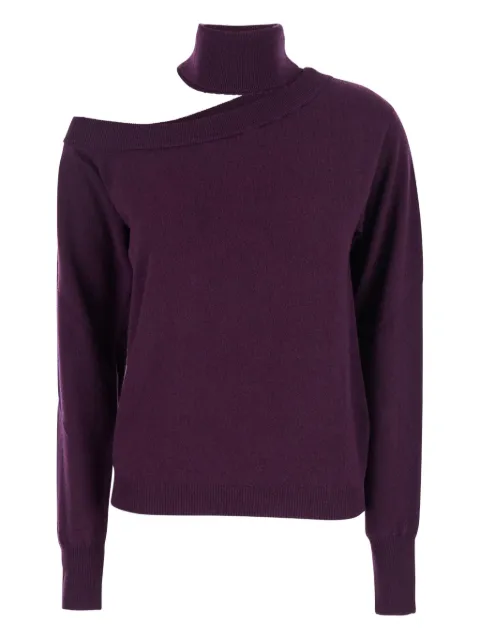 Federica Tosi off-shoulder turtleneck sweater Purple 32009353