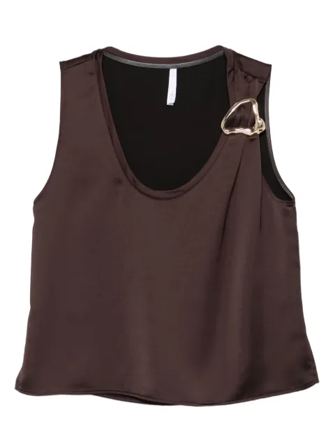 IMPERIAL buckle-detail sleeveless top Brown RIM0KBA