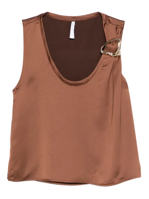 IMPERIAL buckle-detail sleeveless top Brown RIM0KBA
