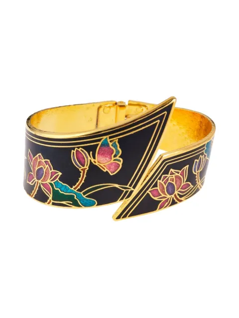 Susan Caplan Vintage 1980s Cloisonné cuff bracelet Black BL009700