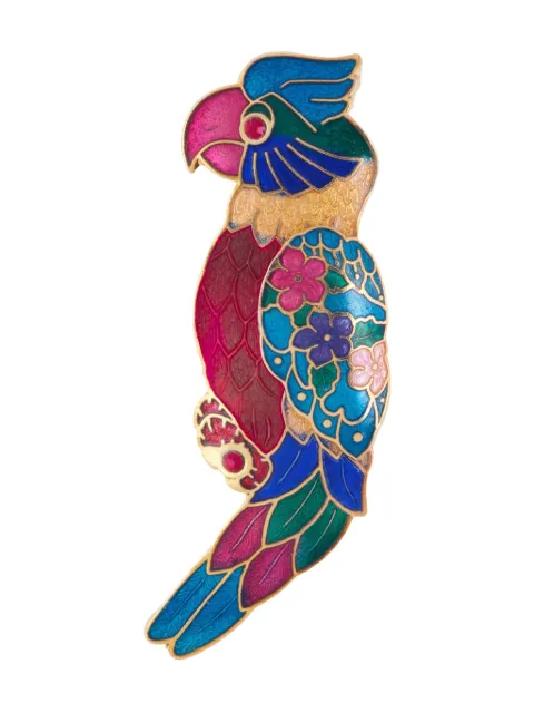Susan Caplan Vintage 1980s parrot brooch Red PN025044