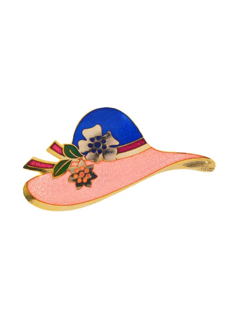 Susan Caplan Vintage 1980s wide-brimmed hat brooch Gold PN025011