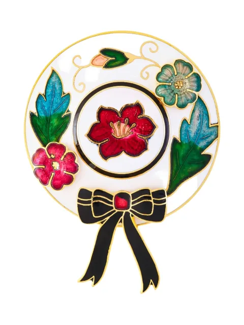 Susan Caplan Vintage 1980s floral bonnet brooch Gold PN025008