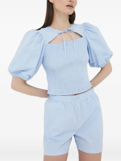 Résumé puff-sleeve cut-out top Blue 16840931