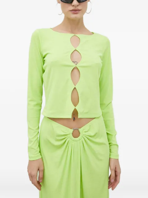 Résumé cutout long-sleeve top Green 18141005