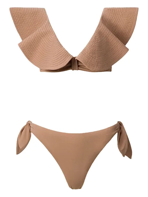 SOFIA ERHAN Marina ruffled bikini Brown MARINASET