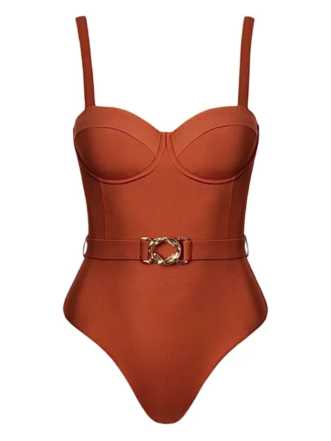 SOFIA ERHAN underwire-bust belted swimsuit Red OLIVIAONEPIECE