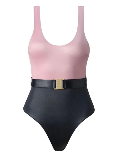 SOFIA ERHAN belted swimsuit Pink SCARLETONEPIECE
