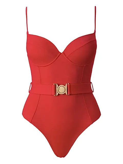 SOFIA ERHAN belted underwired swimsuit Red ALMAONEPIECE