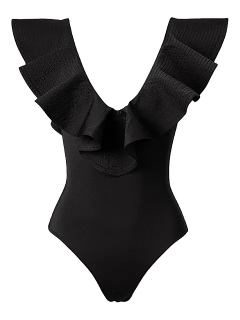 SOFIA ERHAN Stella sleeveless ruffle-detail swimsuit Black STELLAONEPIECE