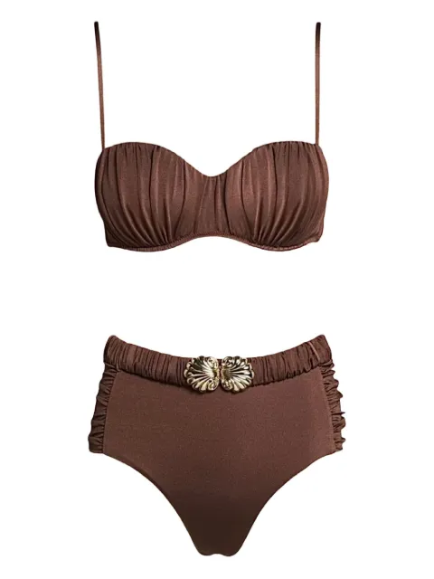 SOFIA ERHAN Alexis embellished bikini Brown ALEXISSET