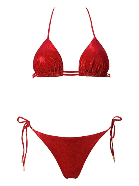 SOFIA ERHAN shimmer triangle bikini Red NOVASET