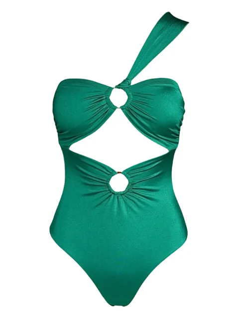 SOFIA ERHAN ring-detail one-shoulder swimsuit Green GAIAONEPIECE