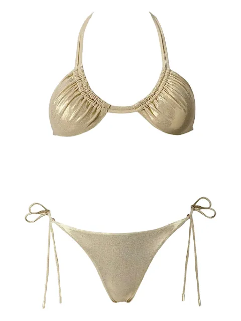 SOFIA ERHAN halter-neck tie-side bikini Neutrals NOVASET