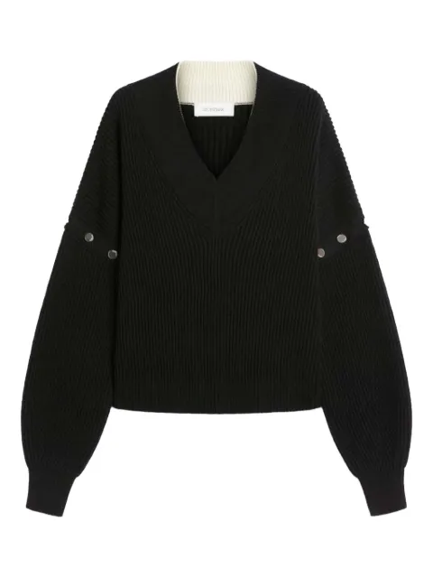 Sportmax ribbed v-neck sweater Black 2522366192600