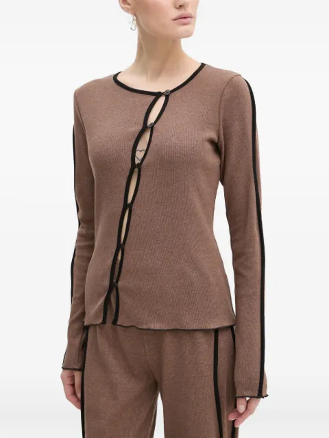 Résumé button trim knitwear Brown 222341213