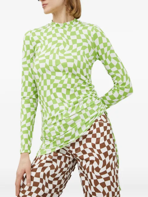 Résumé check long-sleeved top Green 16500922