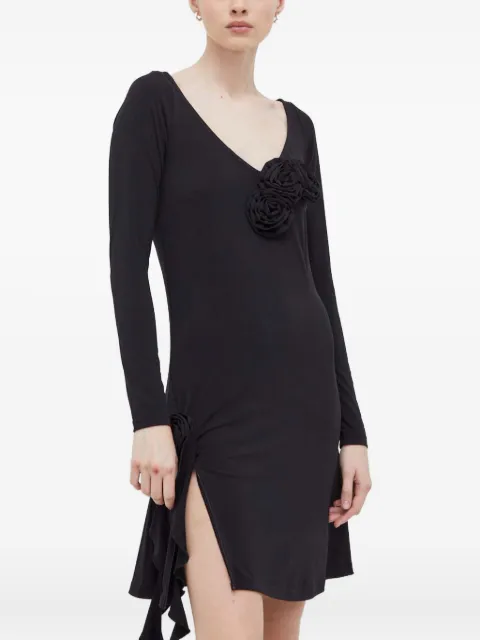 Résumé floral appliqué slit dress Black 21161147