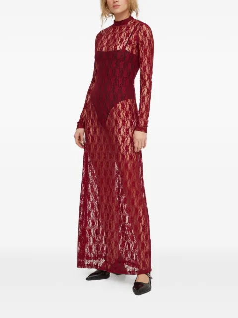Résumé laced long-sleeved maxi dress Red 17380853