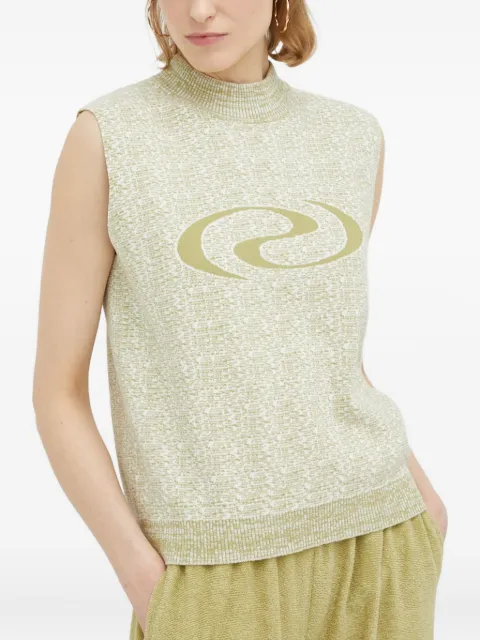 Résumé logo-detailing knitted top Green 16990941
