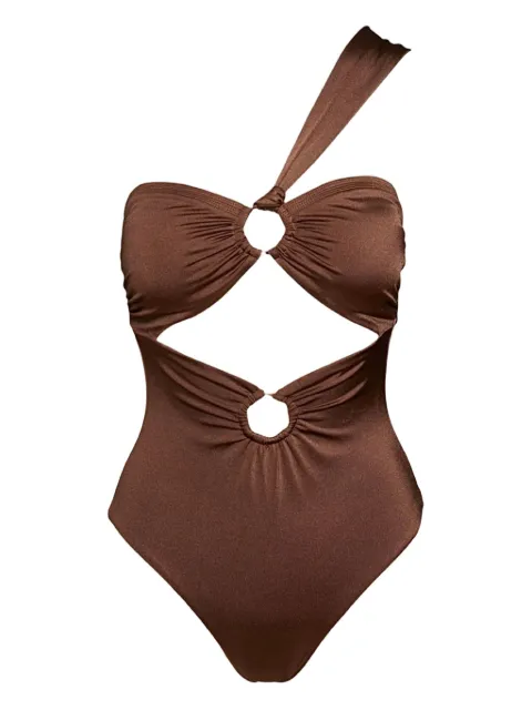 SOFIA ERHAN Gaia cut-out swimsuit Brown GAIAONEPIECE