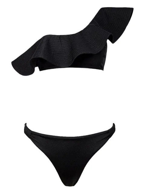SOFIA ERHAN ruffle one-shoulder bikini Black FLORENCESET