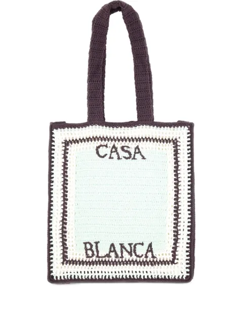 Casablanca crochet-motif tote bag Blue AAW25BAG16301AUBERGINE