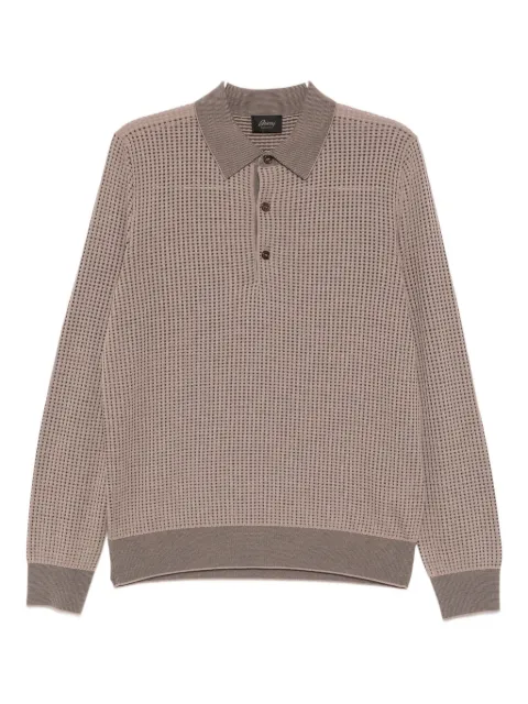 Brioni waffle-knit polo shirt Brown UMR30LIDK09