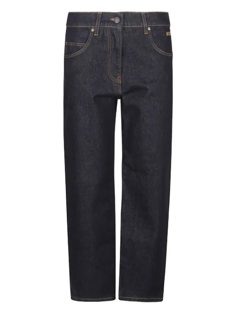MSGM logo-plaque straight-leg jeans Blue 3941MDP23525776389