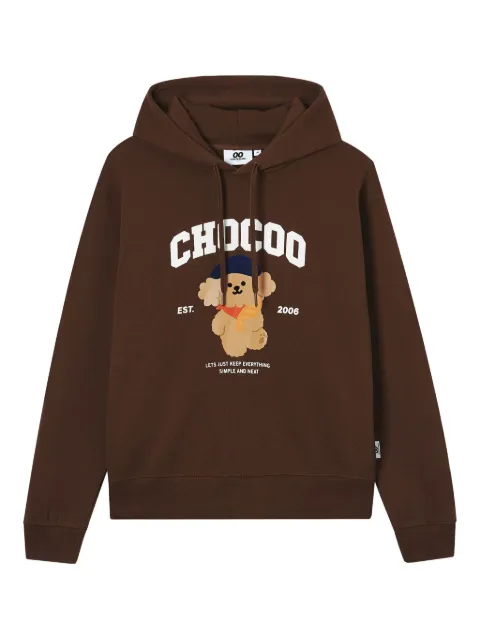 CHOCOOLATE bear-print hoodie Brown B1XSWW00542X
