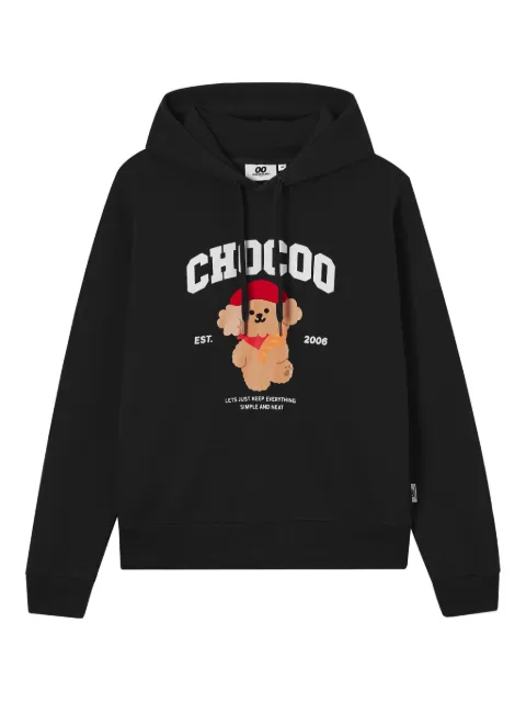 CHOCOOLATE bear-print hoodie Black B1XSWW00542X