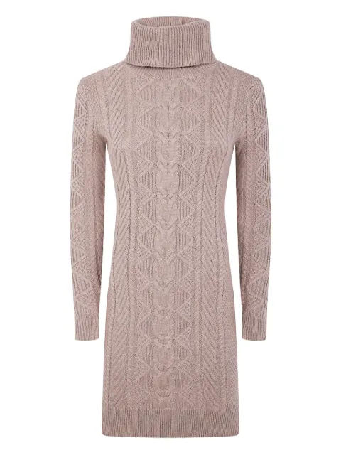Lauren Ralph Lauren cable-knit turtleneck mini dress Neutrals 200979705