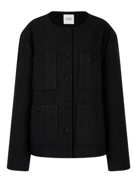 TOMBOY pocket tweed jacket Black 9105312102