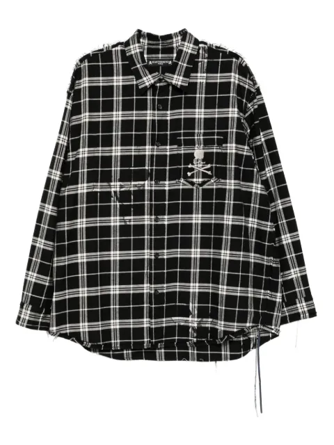 Mastermind World logo-embroidered shirt Black MW25S15SH007026BLK