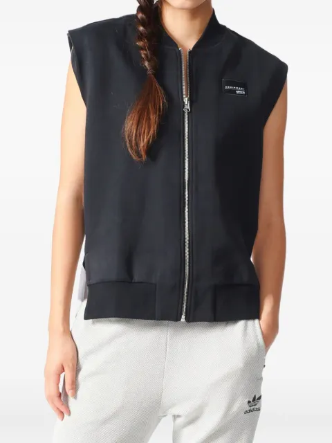 adidas diagonal-panel zip vest Black BK6156