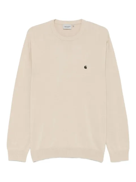 Carhartt WIP Madison logo-embroidered cotton sweater Neutrals I030841