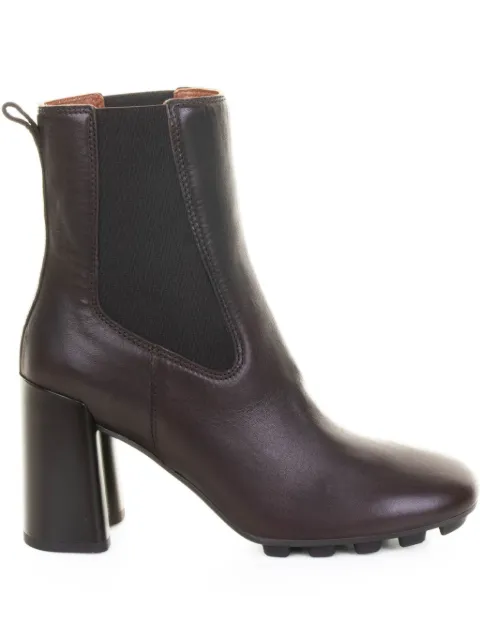 Hogan 90mm block-heel leather boots Brown HXW6950FW30KXT