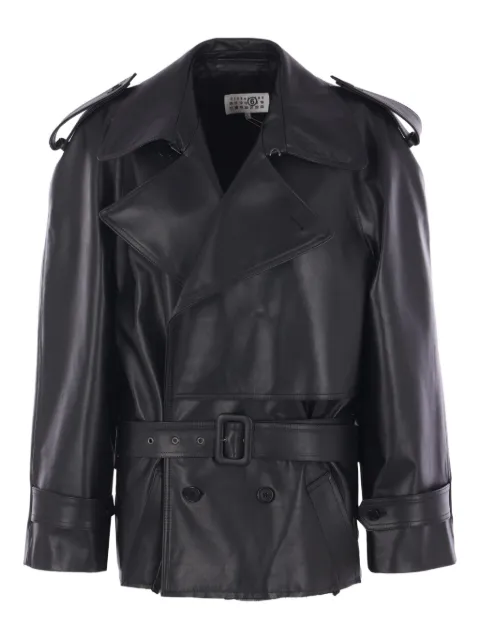 MM6 Maison Margiela leather jacket Black S62AN0164M0700
