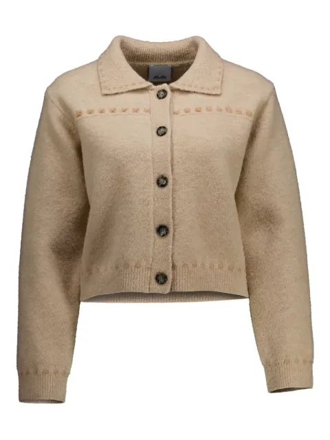 Allude contrast-stitching cardigan Neutrals 63002COLLAR