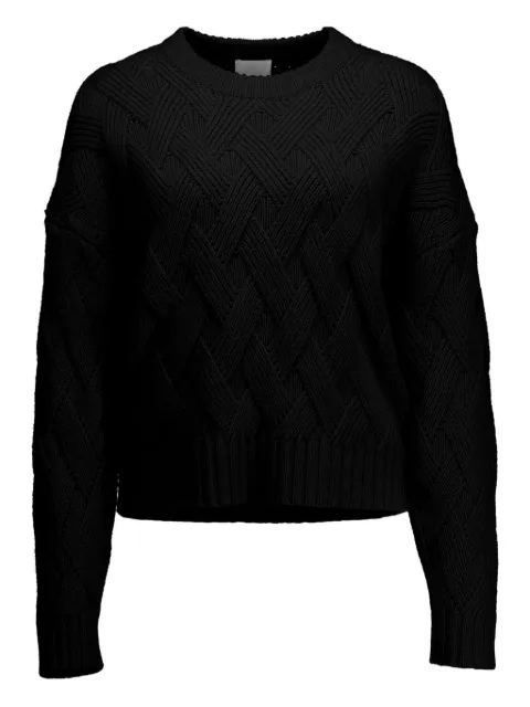 Allude cable-knit knit Black 17691