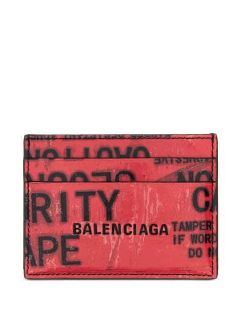 Balenciaga Tape Type leather card holder Red 8354702ABY8