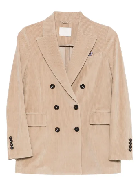 Circolo 1901 double-breasted corduroy blazer Neutrals FD36361128