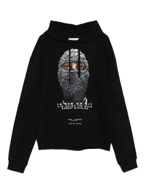 Ih Nom Uh Nit crystal-mask print hoodie Black NUW25267