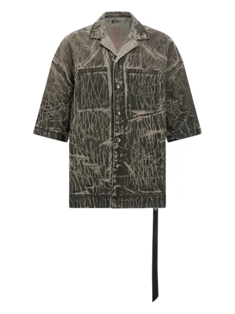 Rick Owens DRKSHDW Magnum Tommy crackle-effect shirt Grey DU02E7294SDWF59