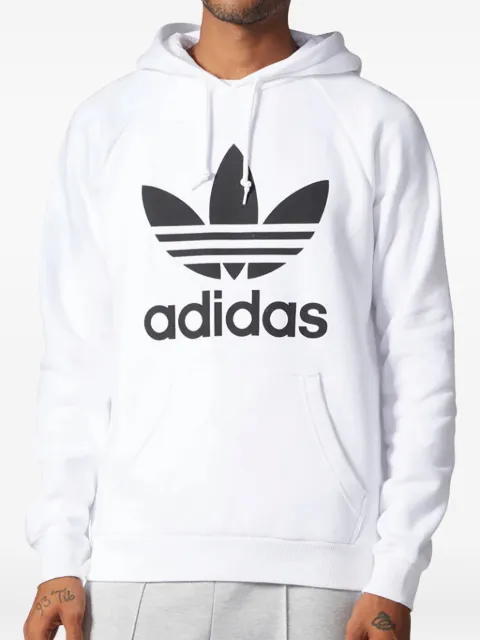 adidas Trefoil-print hoodie White CW0726