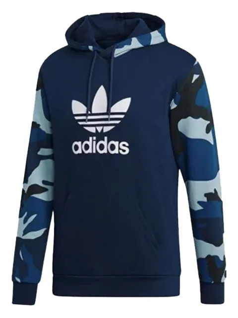 adidas camouflage-panelled hoodie Blue DV2064