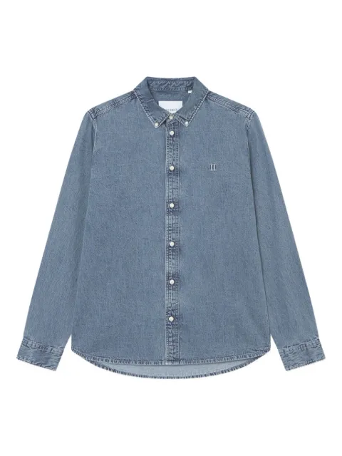 Les Deux embroidered denim shirt Blue 1000439458